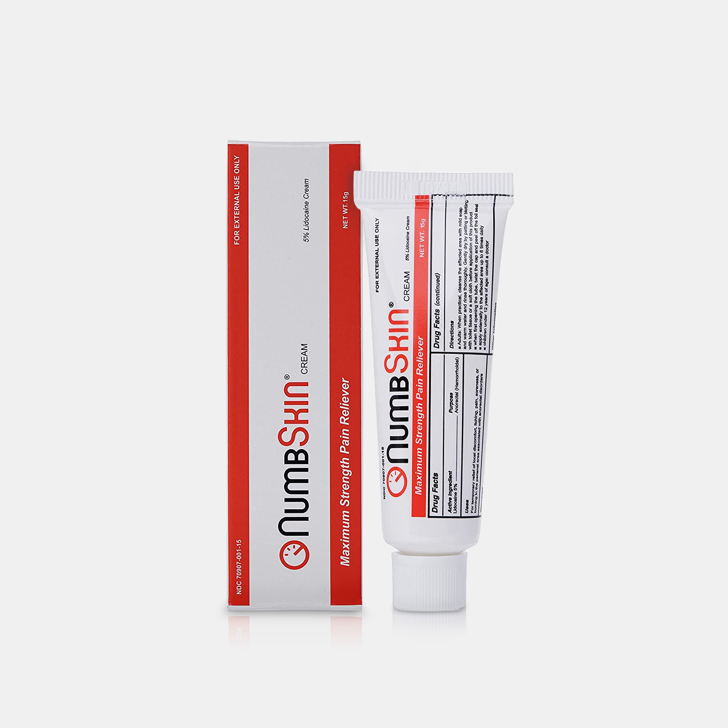 Numbskin 5% Lidocaine Maximum Strength Pain Relief Cream - 15g