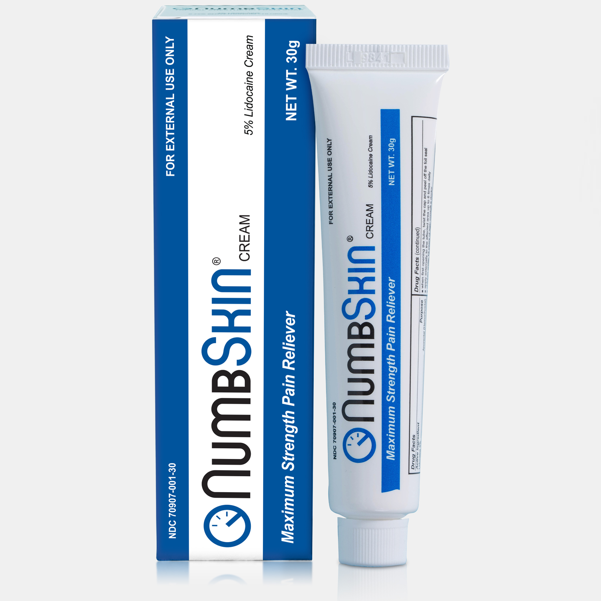 Numbskin 5% Lidocaine Maximum Strength Pain Relief Cream - 30g
